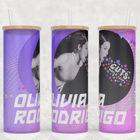 Frosted Glass Olivia Rodrigo Guts World Tour Cup Mug Tumbler 25oz - Picture 1 of 3